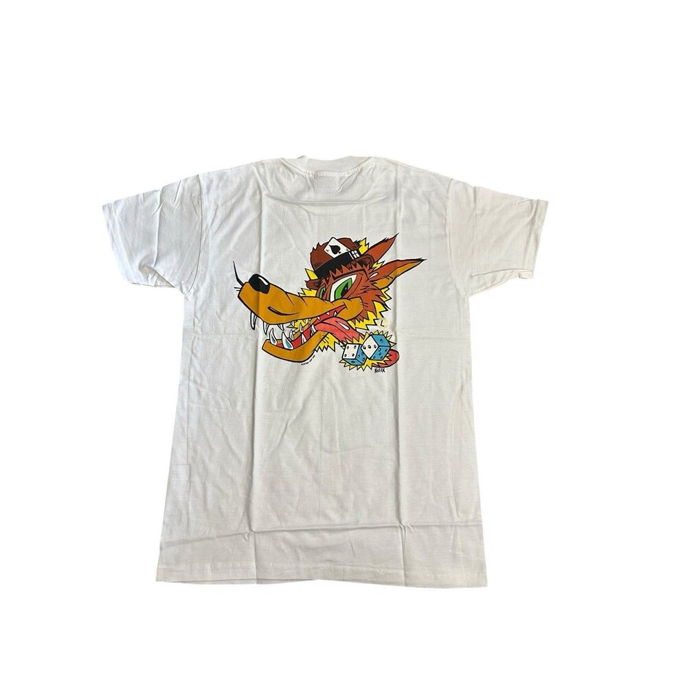 Vtg 1997 Kozik Lucky Wolf Graphic T-shirt Kids Large 14-16 Poster pop Hanes